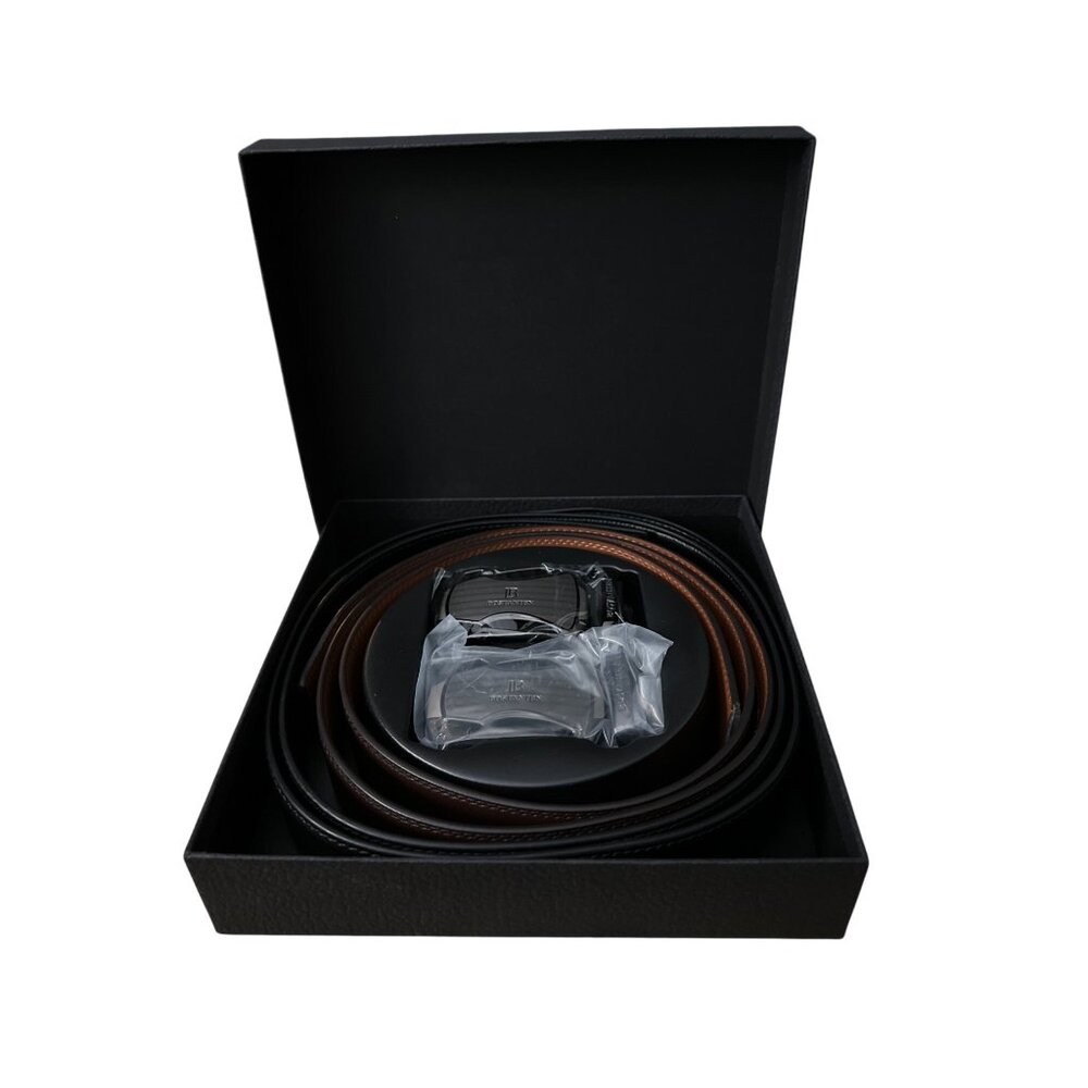 Bostenten Black &‎ Brown Leather Ratchet Belts & Buckles 50 Inches Men's